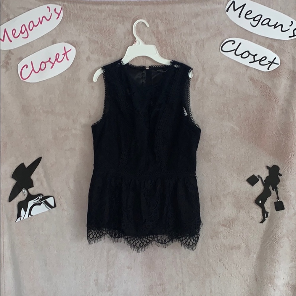 WHBM Lace Black Top